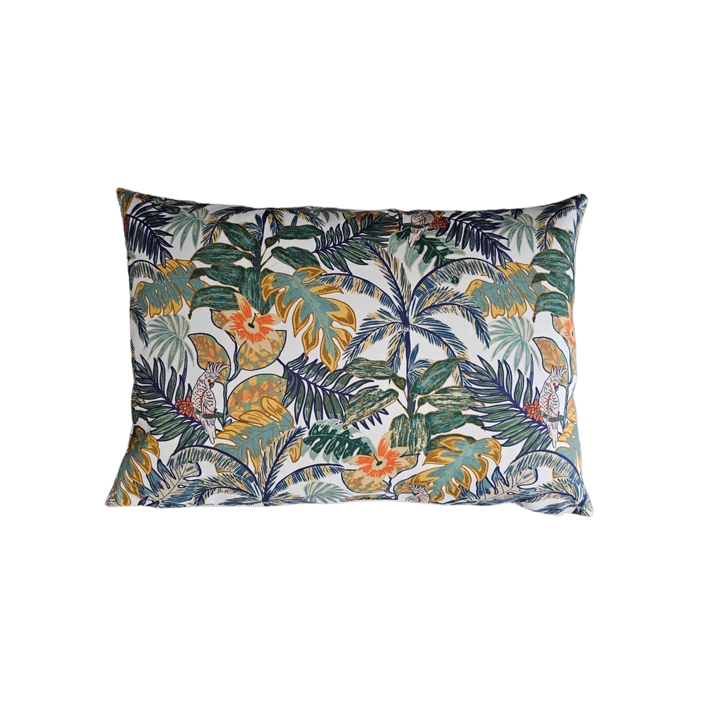 Coussin Palmyre blanc bleu 35x50cm