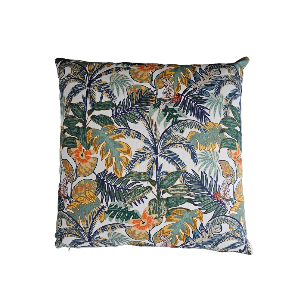 Coussin Palmyre blanc bleu 45x45cm