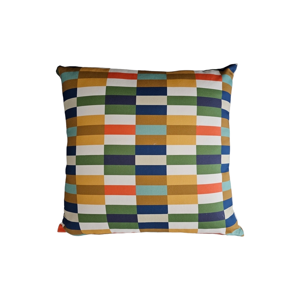 Coussin Porto bleu vert en coton 45X45cm
