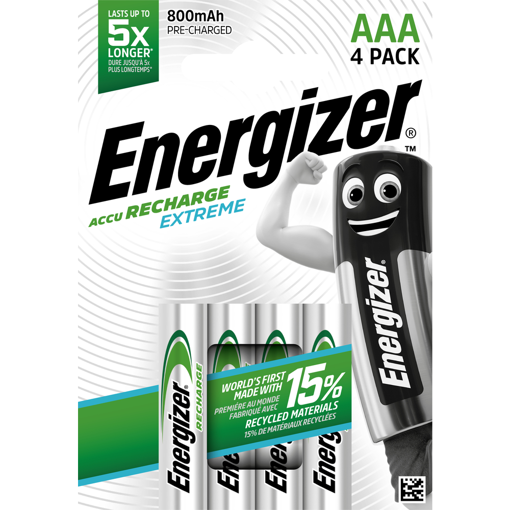 Pack de 4 piles rechargeables AAA/HR03 Energizer Extreme