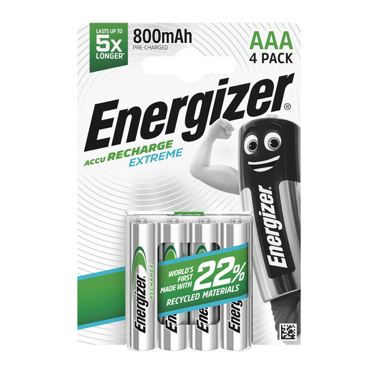 Pack de 4 piles rechargeables AAA/HR03 Energizer Extreme