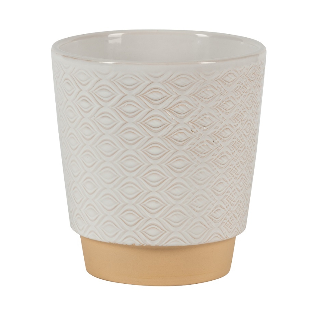 Cache-pot Odense eye blanc D13.5cm - H.14cm