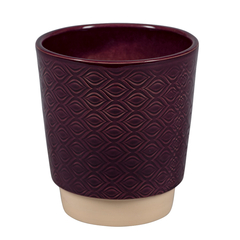 Cache-pot Odense eye aubergine D13.5cm - H.14cm