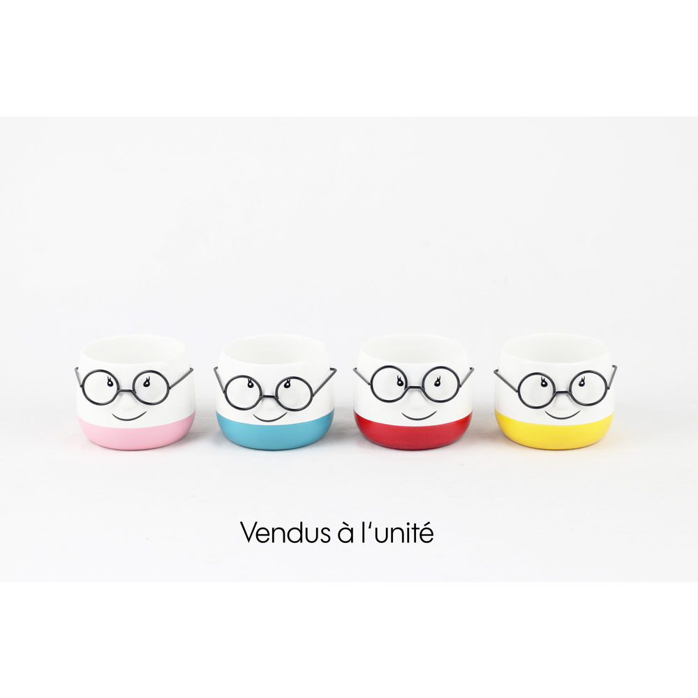 Cache-pot lunettes, plusieurs coloris disponibles - D.7,5cm