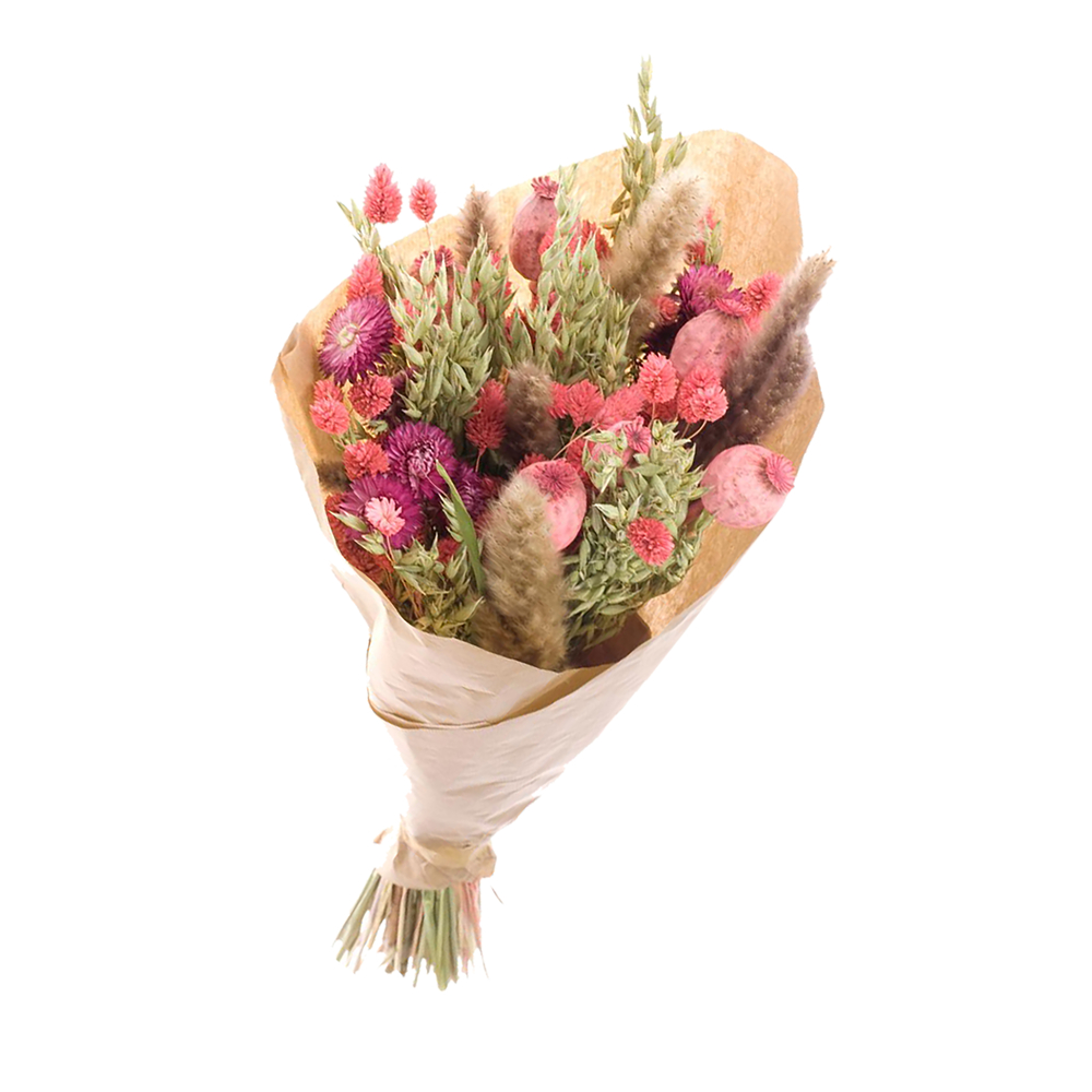 Bouquet de fleurs séchées : Prestige rose - H.50cm