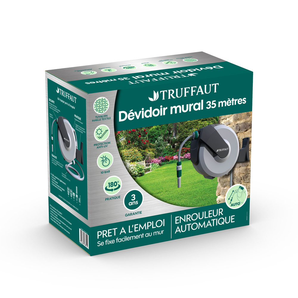 Enrouleur automatique mural pour tuyau 35 m