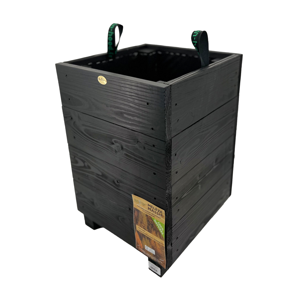 Bac City en mélèze cérusé noir - 36x36xH.52,5cm