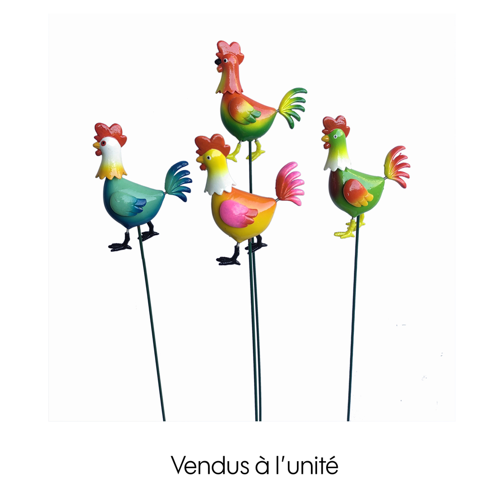 Décoration à piquer : animaux de la basse-cour - H.68cm