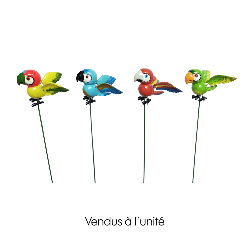 Décoration à piquer : petit perroquet - H.65,5cm