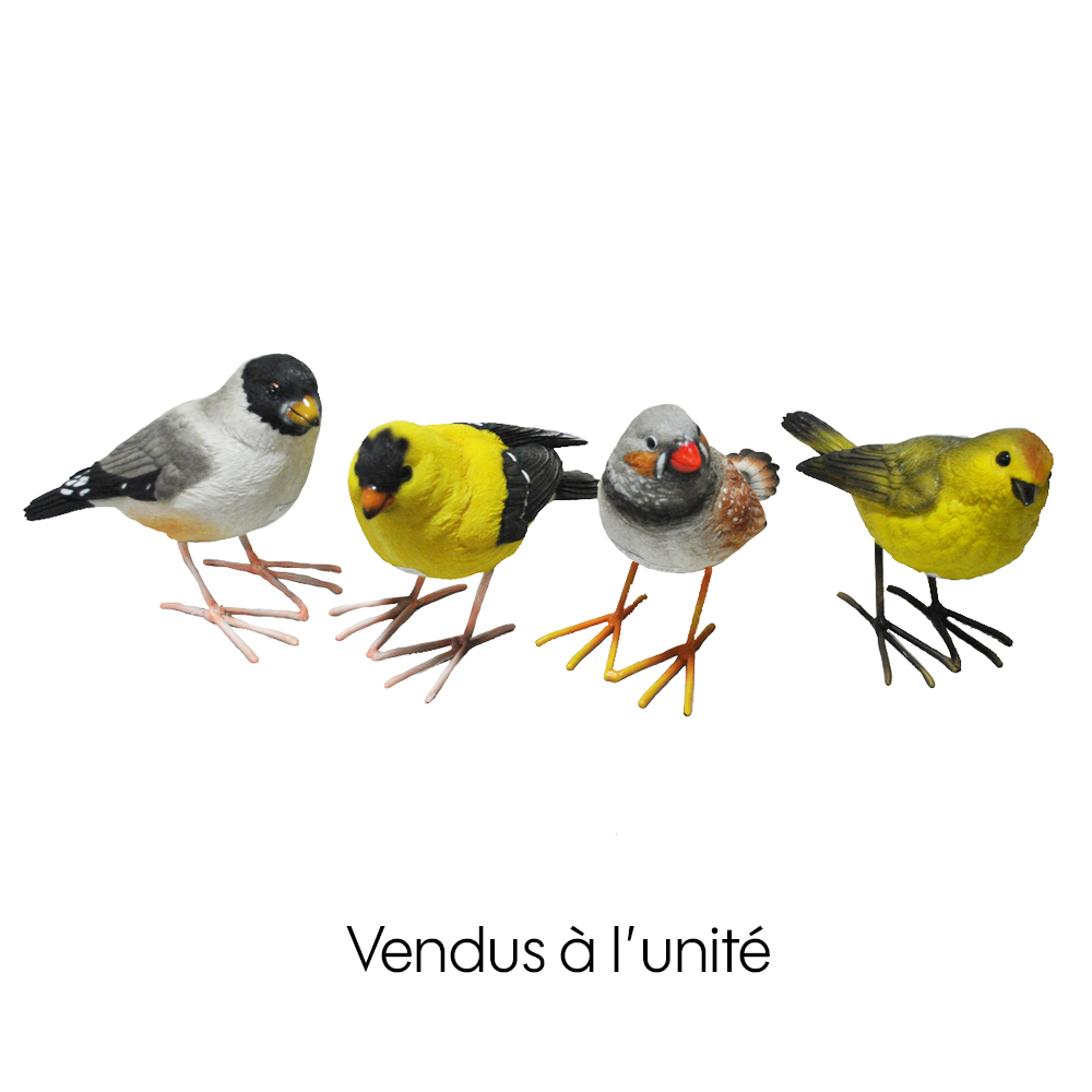 Oiseau décoratif en polyrésine, plusieurs coloris disponibles - H.12cm