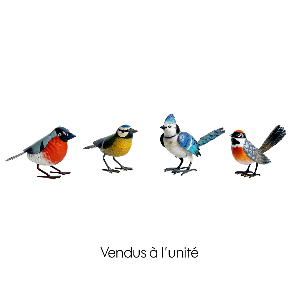 Oiseau décoratif en métal, plusieurs modèles disponibles - H.13,5cm
