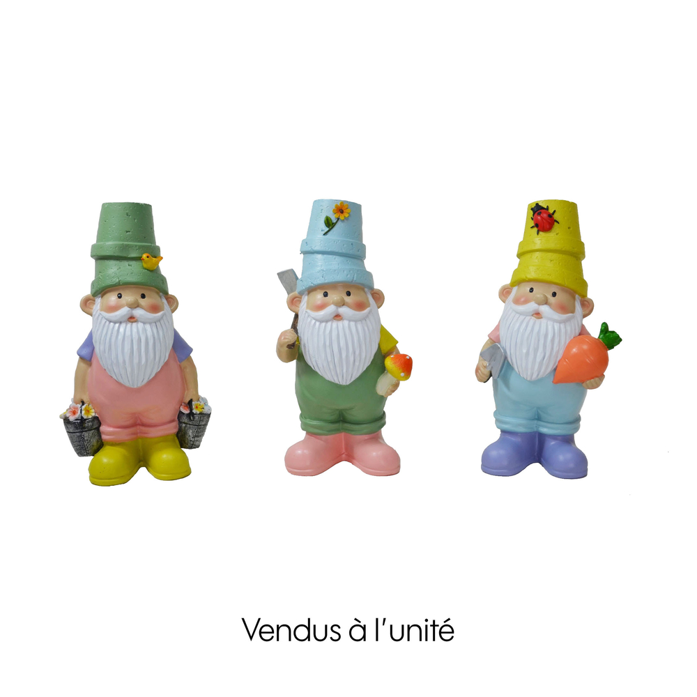 Nain de jardin jardinier, en polyrésine - H.23cm