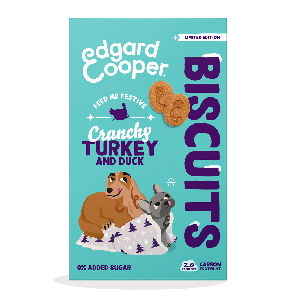 Biscuits croquants de fête pour chien à la dinde et au canard - 400g