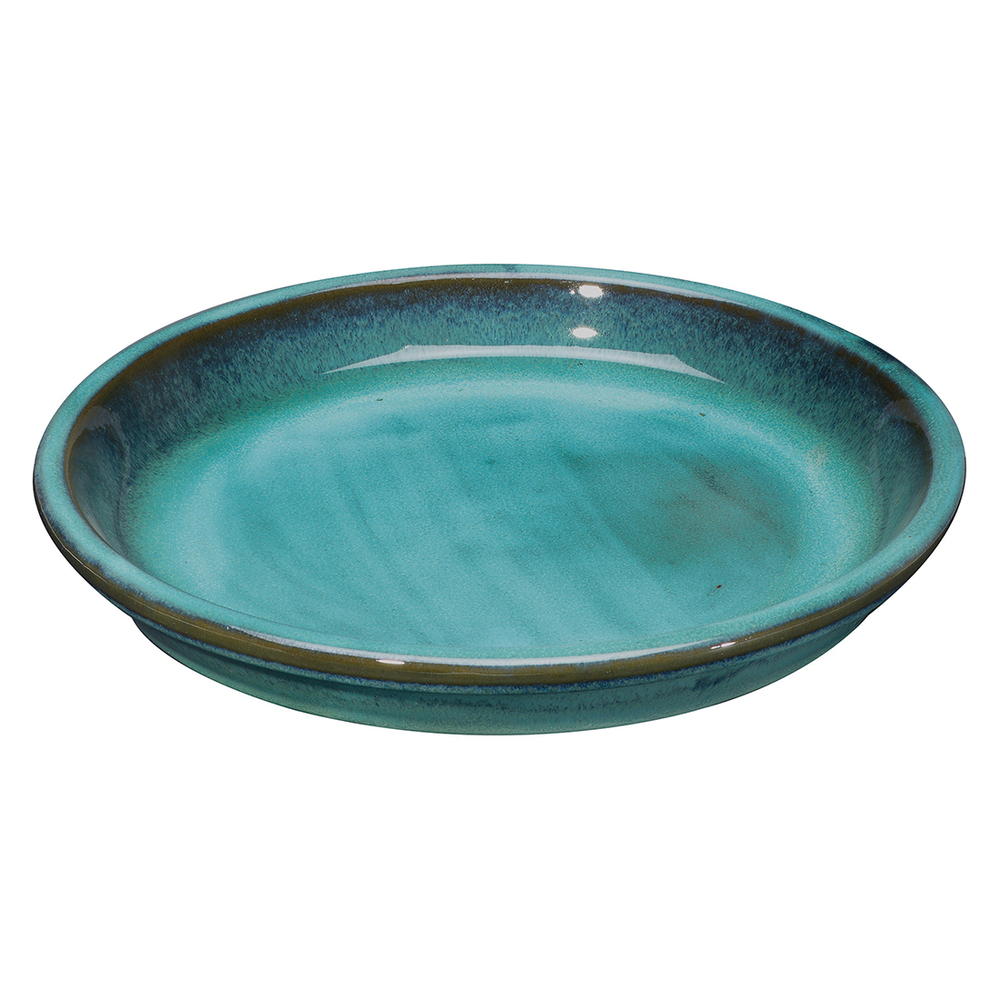 Soucoupe en terre cuite émaillée, coloris menthol - D.41cm