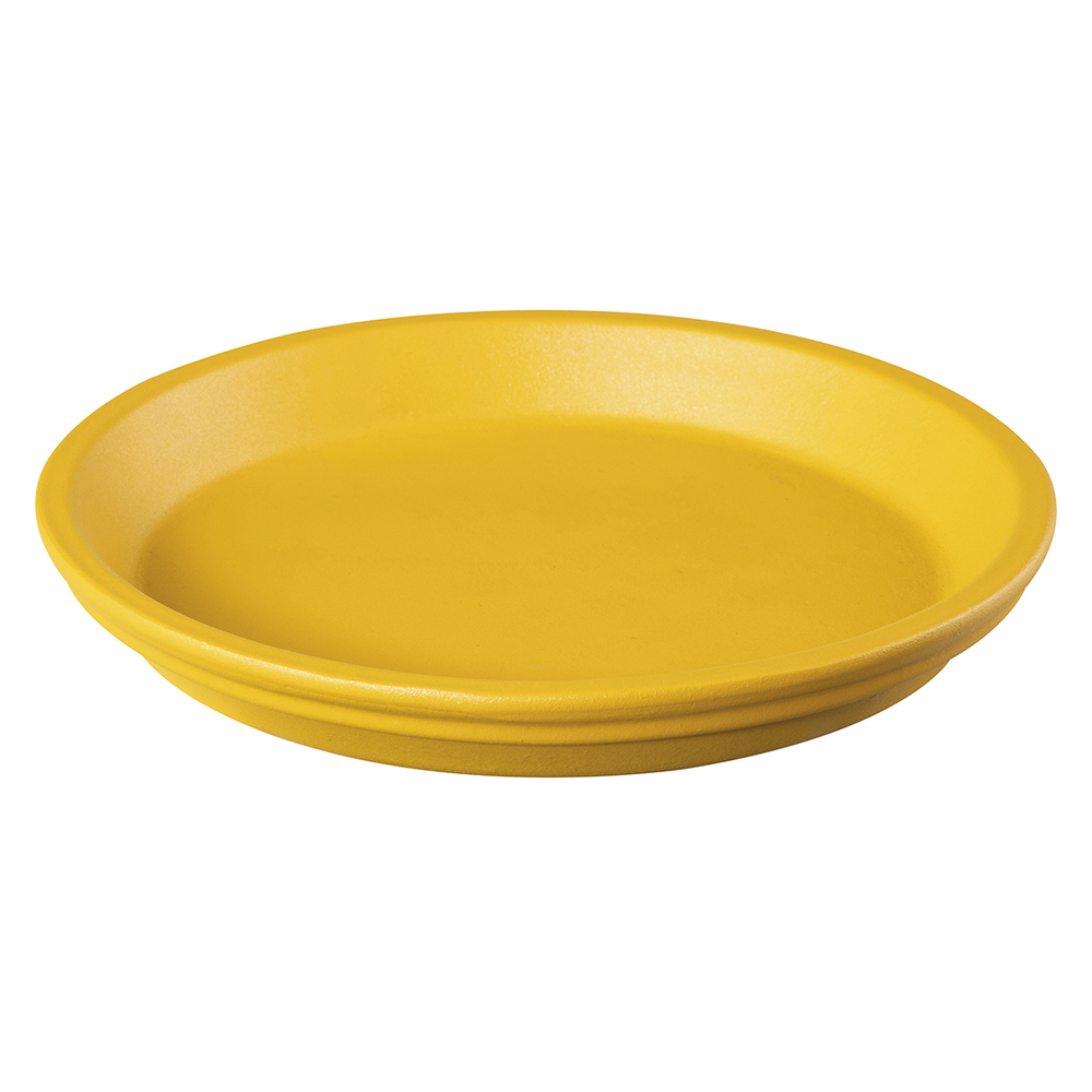 Soucoupe Colorama en terre cuite, coloris citron - D.23cm
