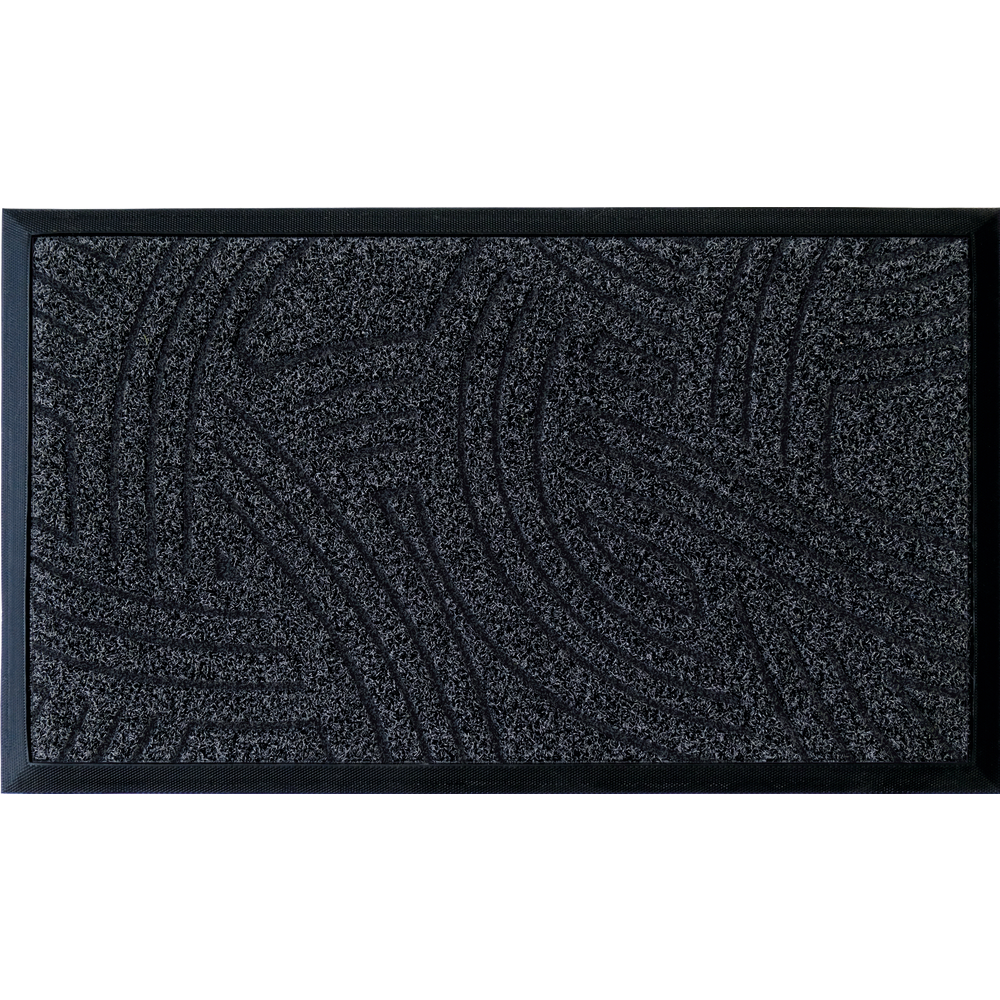 Tapis d'entrée texturé Mouvement en polypropylène gris - 76x46cm