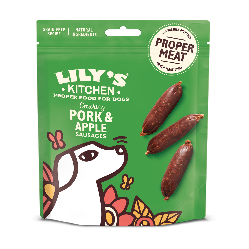 Friandises Chien Lily's Kitchen, mini saucisses porc et pommes 70 g