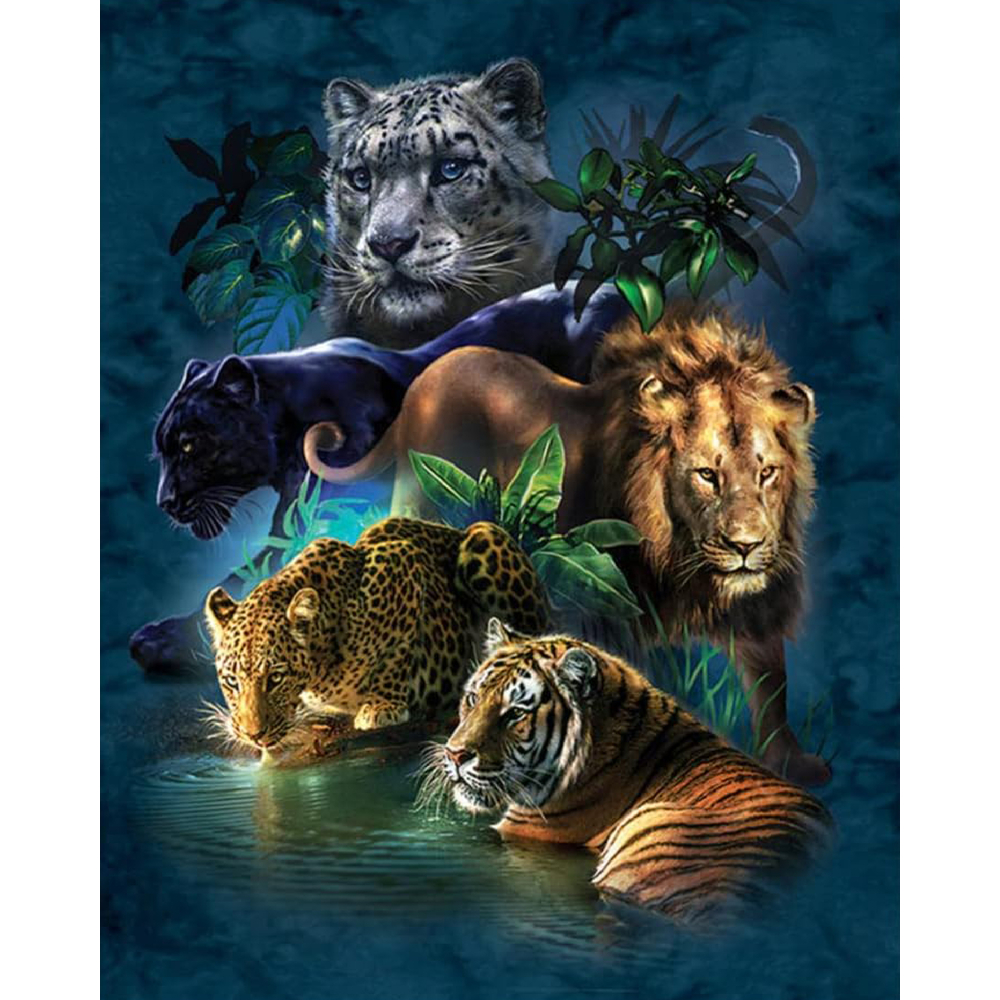 Kit de broderie diamant 'Animaux de la jungle' - L.50xl.40cm