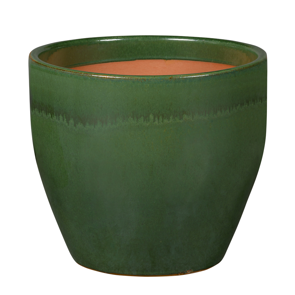 Pot émaillé en grès Corsica 01N Jade - D.22xH.21,5cm