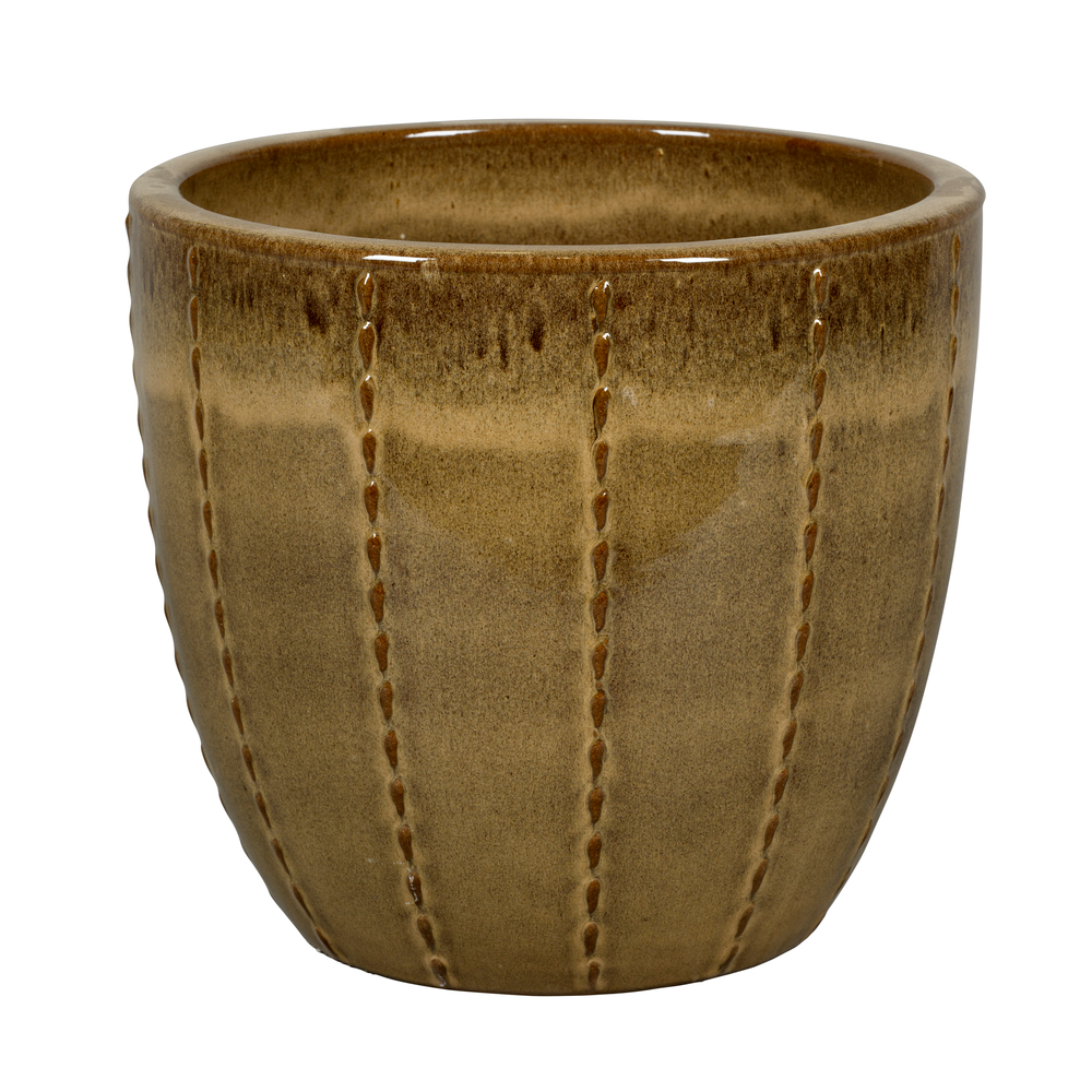 Pot émaillé en grès Séoul 10-01M Moka - D.30xH.27cm