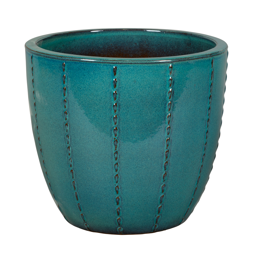 Pot émaillé en grès Séoul 10-01D Bleu - D.48xH.43cm