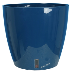 Pot Eva New en plastique rond bleu - H.27,5xD.31cm