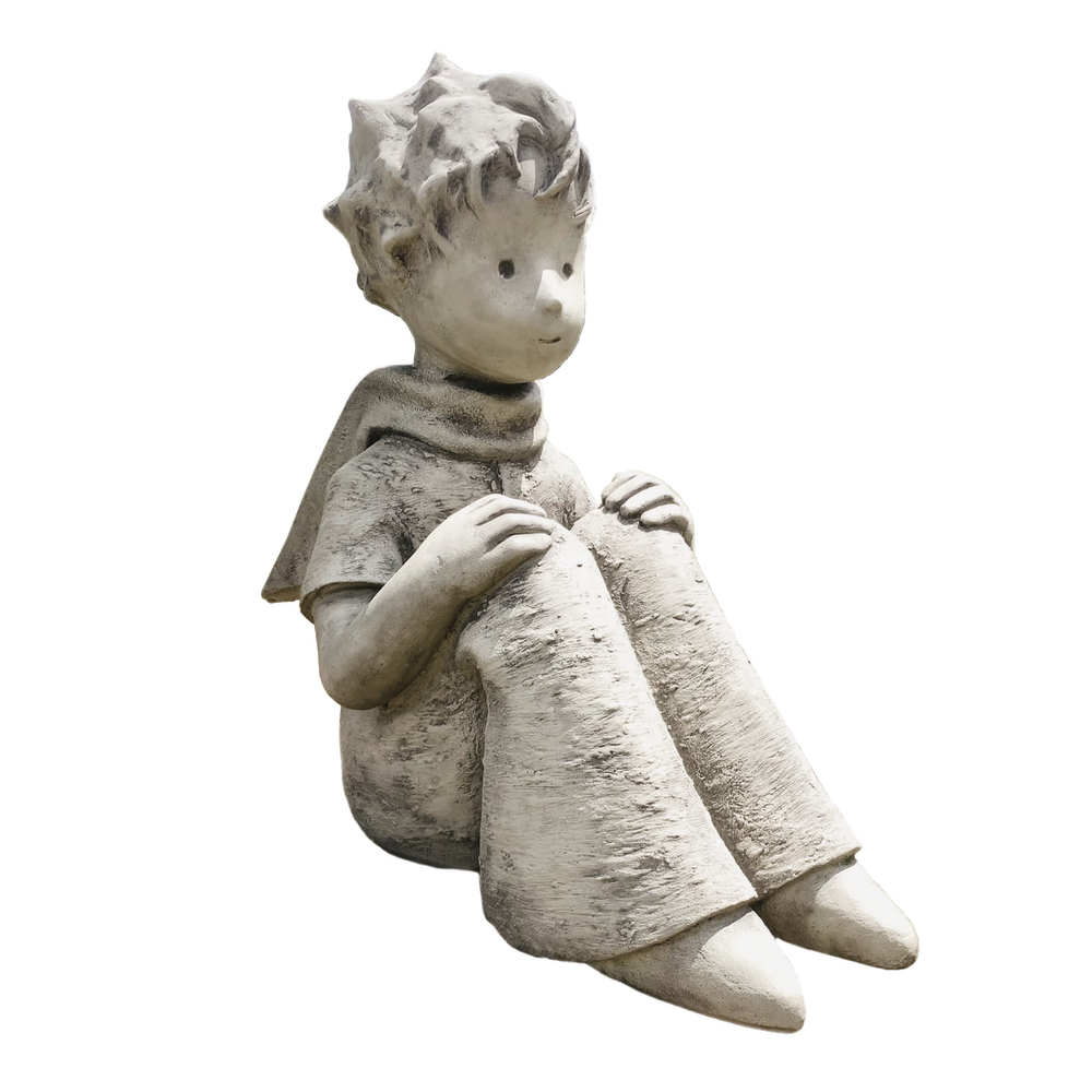 Statue Petit Prince assis avec écharpe 52cm
