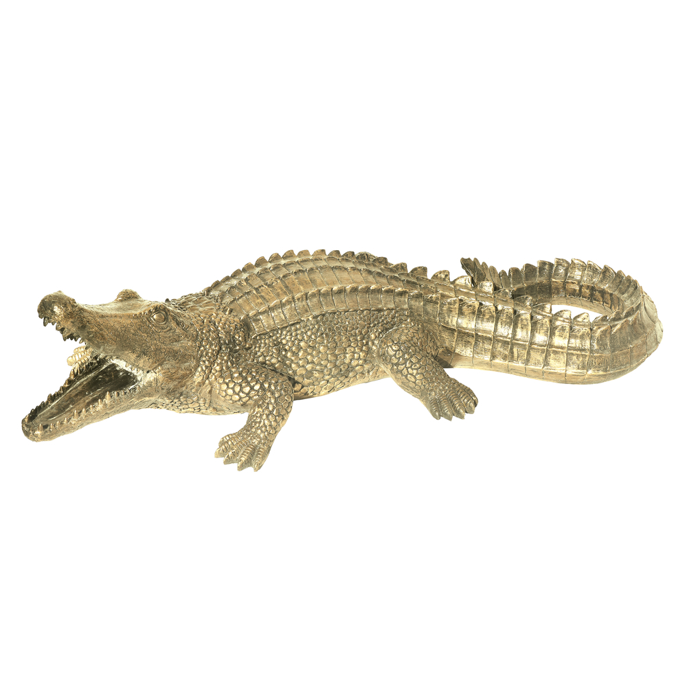 Statue Crocodile vieilli L.106cm