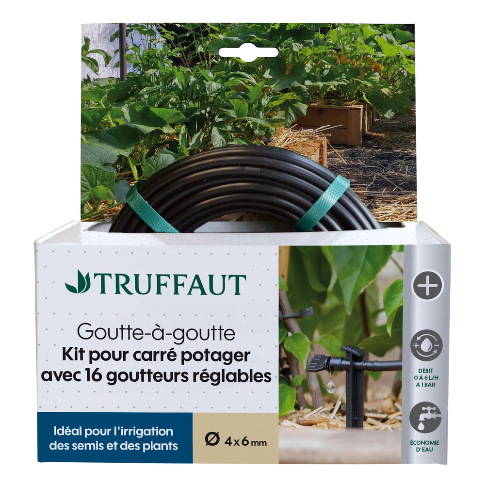 Kit d'irrigation pour carré potager - 16 goutteurs