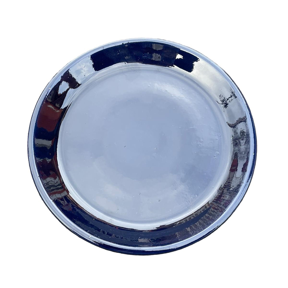 Soucoupe en terre cuite émaillée, coloris nuit étoilée - D.18cm