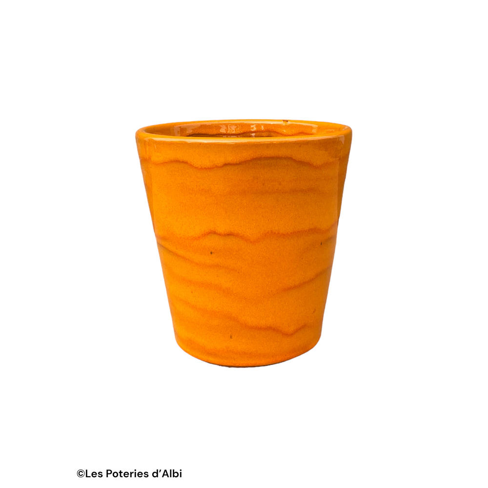 Pot Odyssée en terre cuite émaillée, coloris savane - D.18xH.18cm