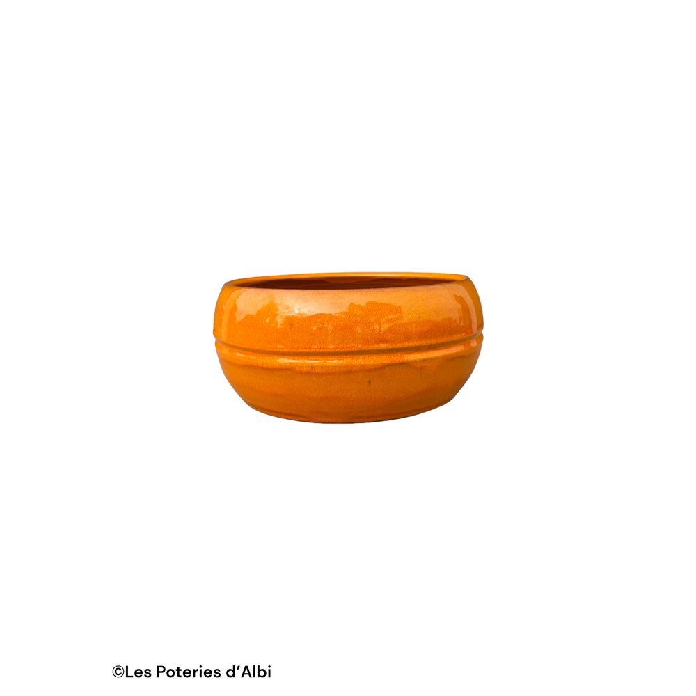 Coupe Melilo en terre cuite émaillée, coloris savane - D.24xH.11cm