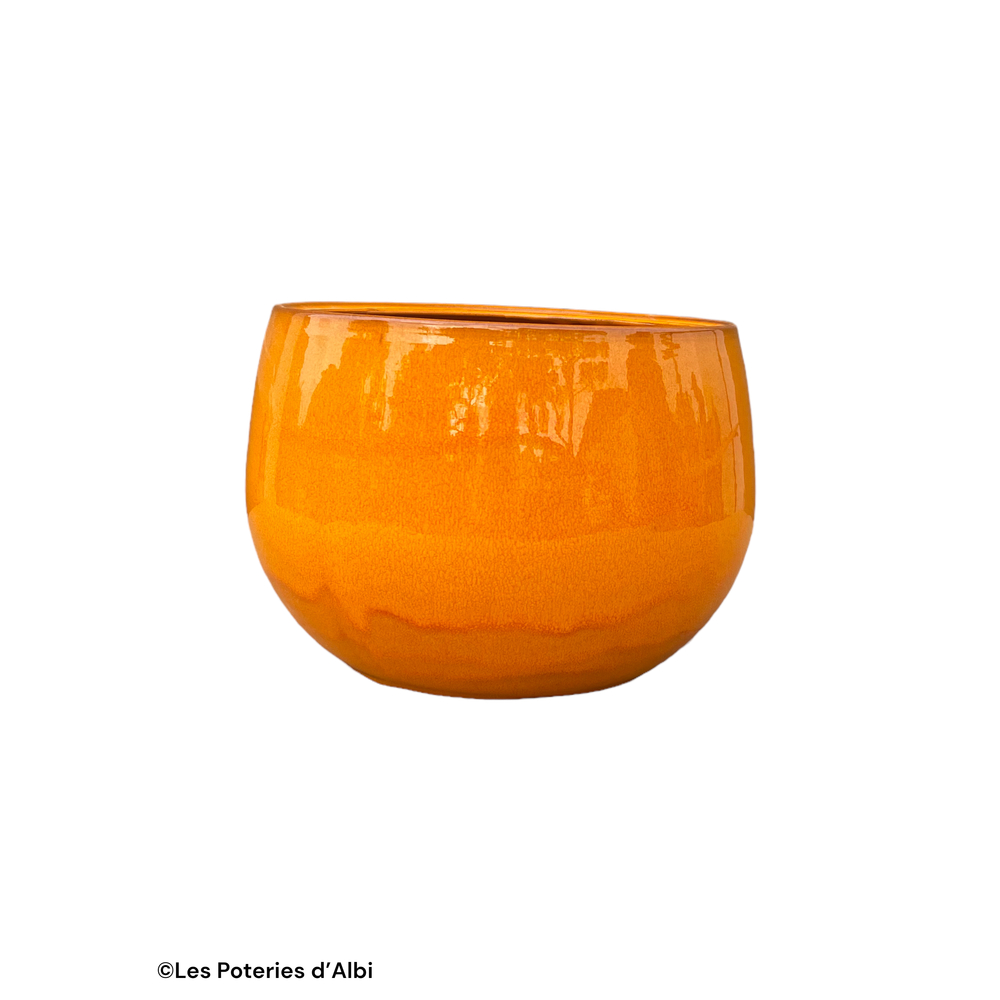 Pot Lisere en terre cuite émaillée, coloris savane - D.20xH.17cm