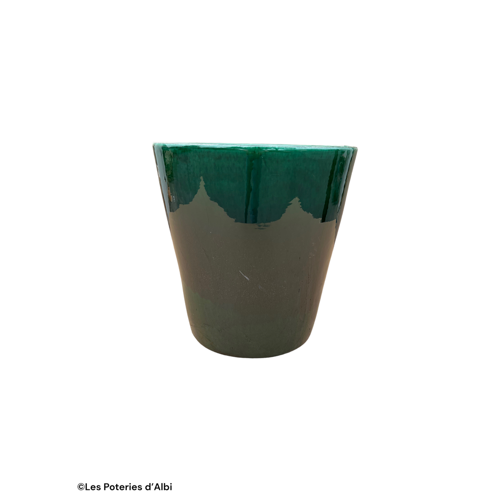 Pot Sydney en terre cuite émaillée, coloris jade - D.25xH.29cm