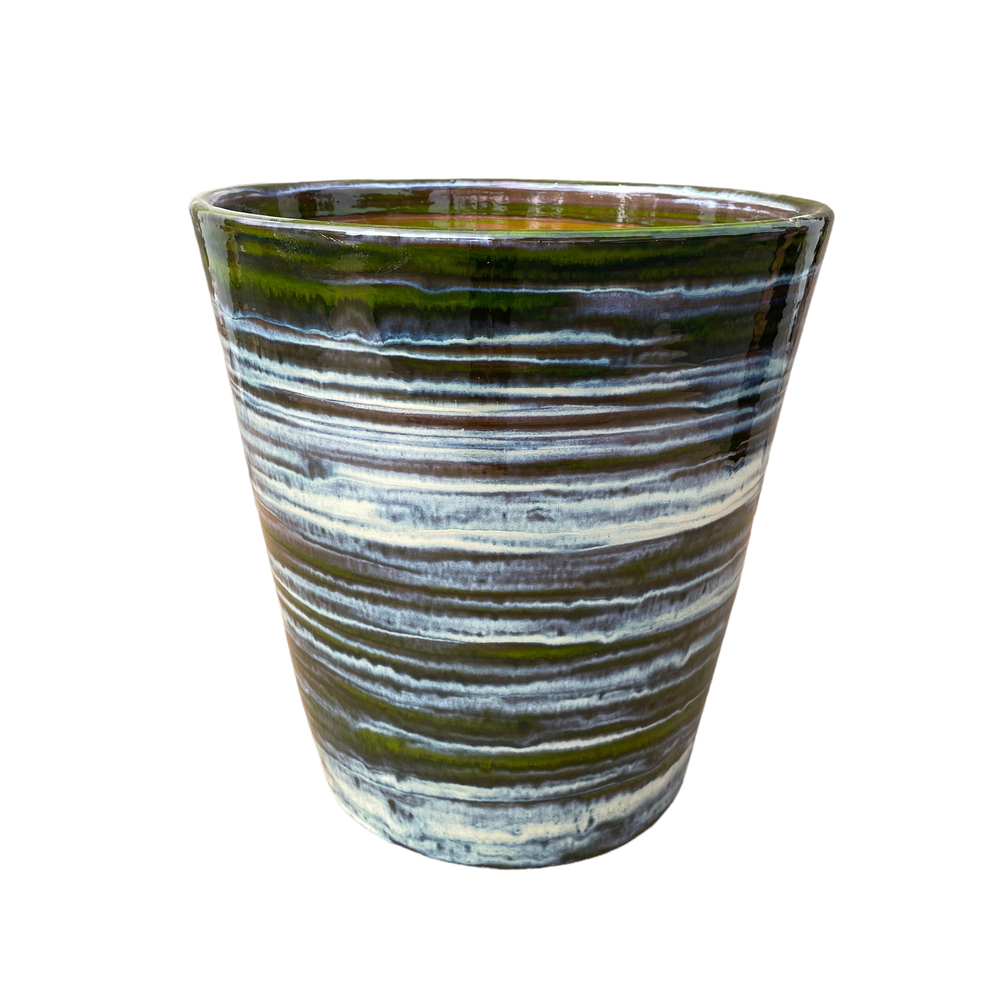 Pot rond Sydney coloris vert forêt - D.33xH.35cm