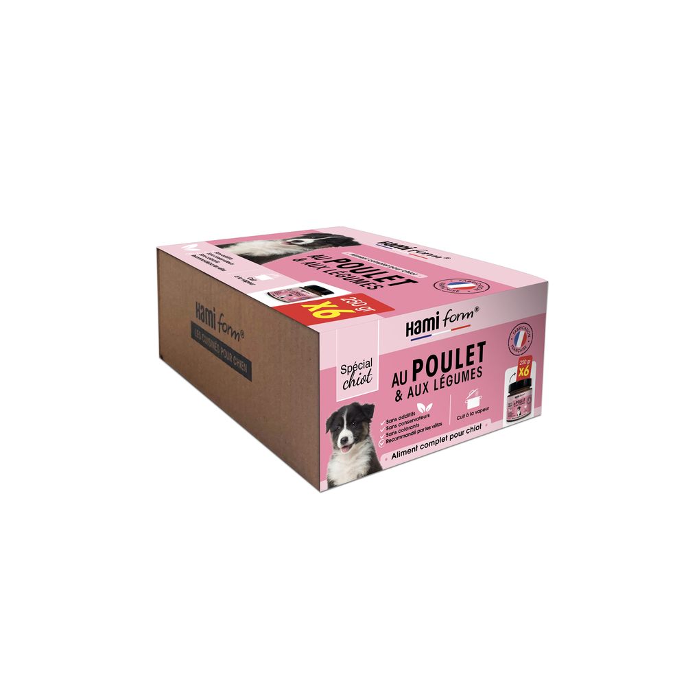 Pack de 6x250g - Cuisinés pour chiot au poulet 