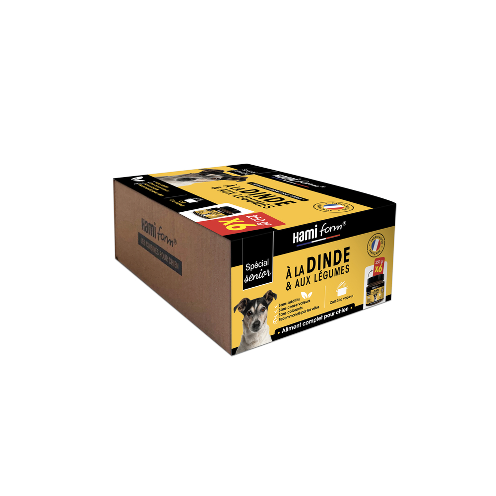 Pack de 6x250g - Cuisinés pour chien sénior à la dinde et aux légumes