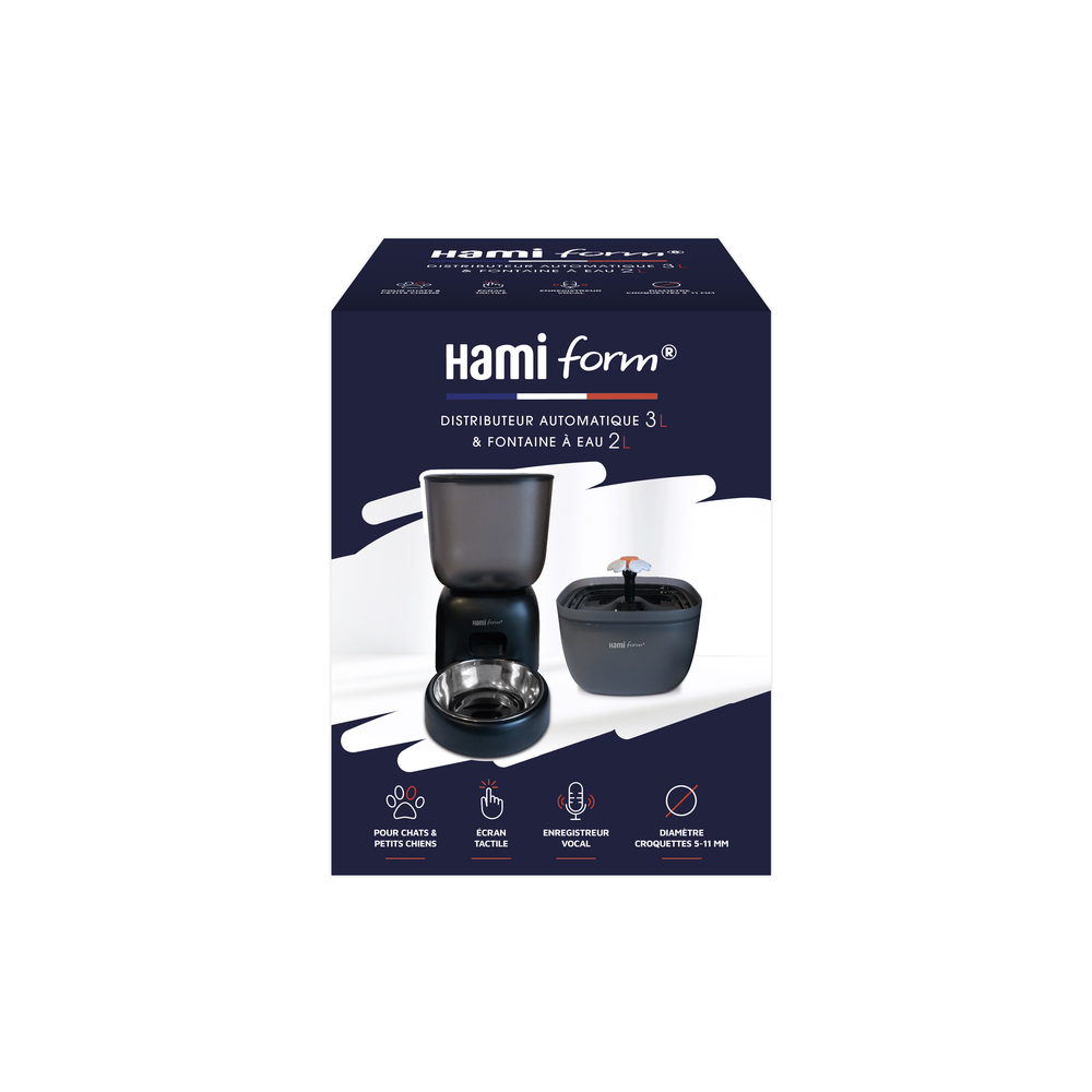 Distributeur automatique 3L & fontaine à eau 2L pour chien & chat