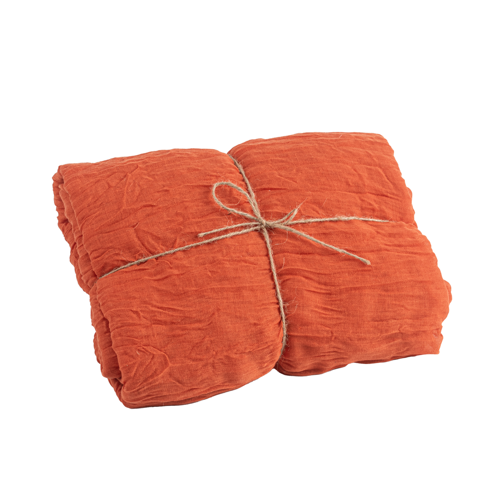 Chemin de table Cheesecloth coloris terracotta 3m