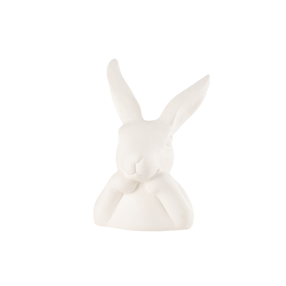 Décoration de Pâques - Lapin en porcelaine blanc