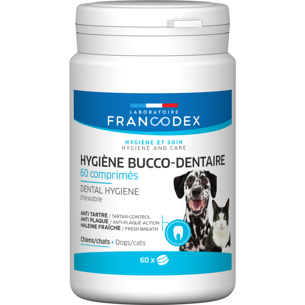 Comprimés Hygiène bucco-dentaire pour chien et chat x60 pièces