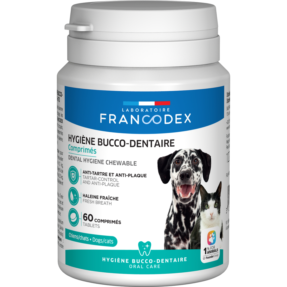 Comprimés Hygiène bucco-dentaire pour chien et chat x60 pièces