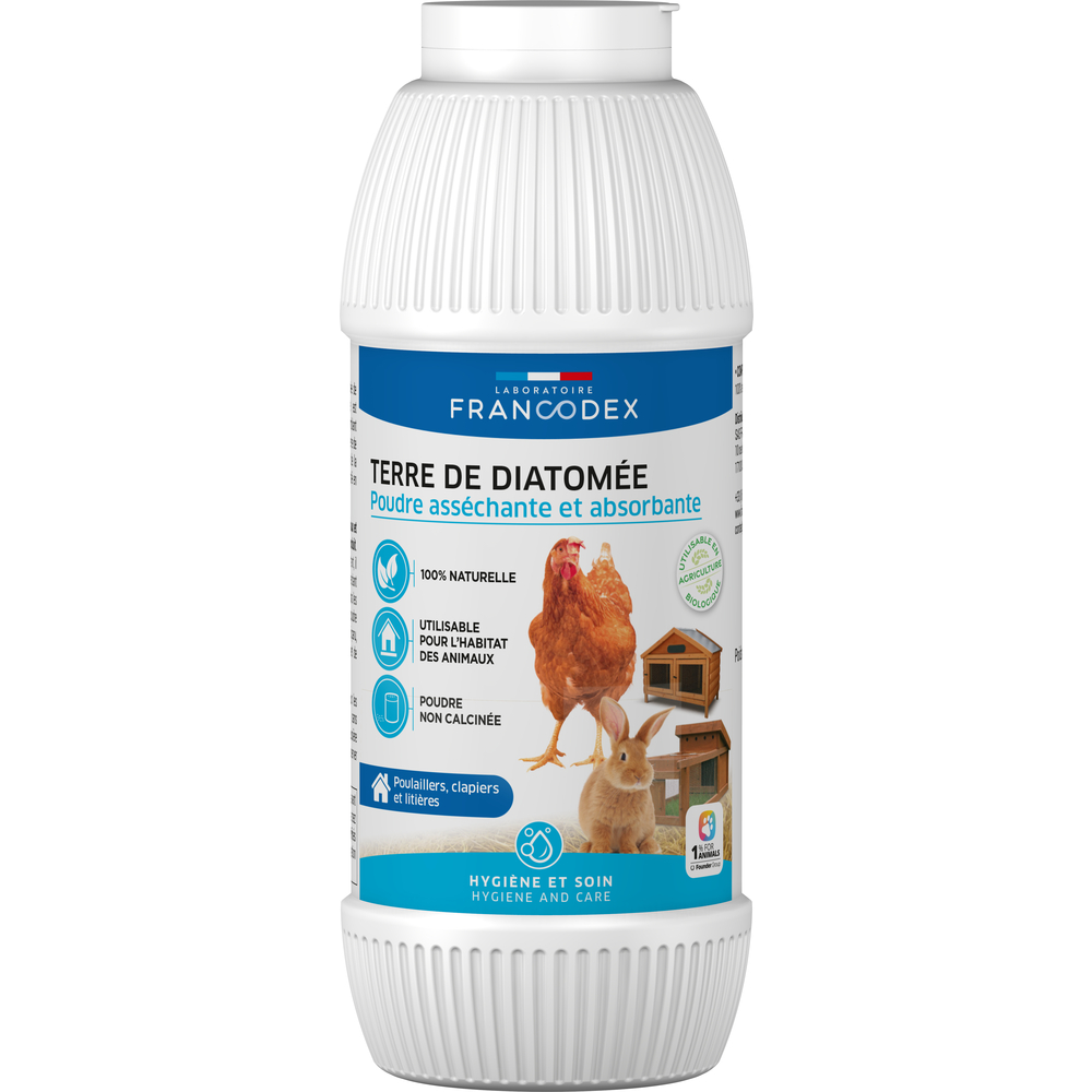 Poudre de terre de diatomée pour poulaillers et clapiers 450g