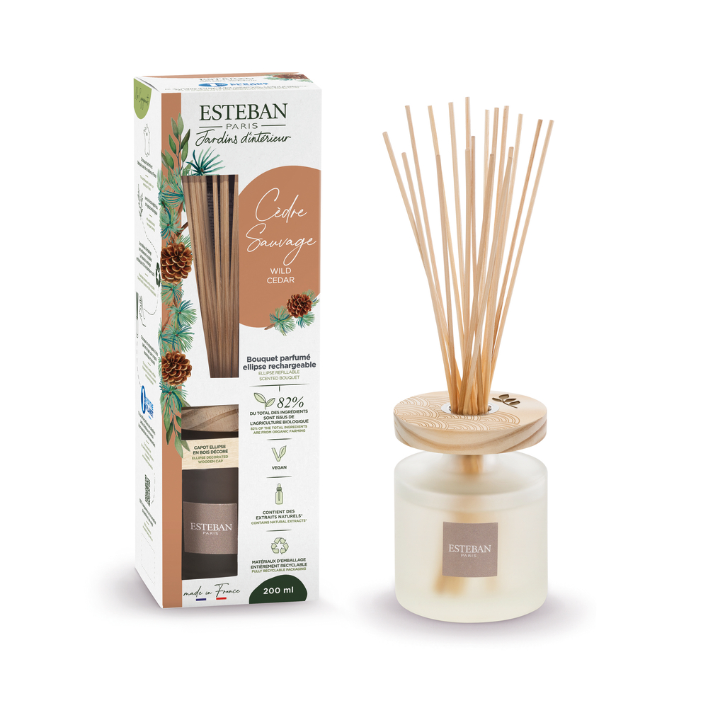 Bouquet parfumé et sa recharge - Cèdre sauvage 200 ml