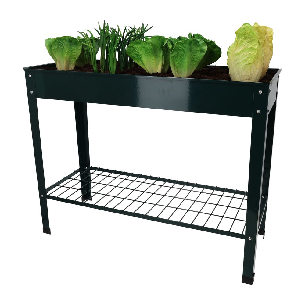 Carré potager métal vert L
