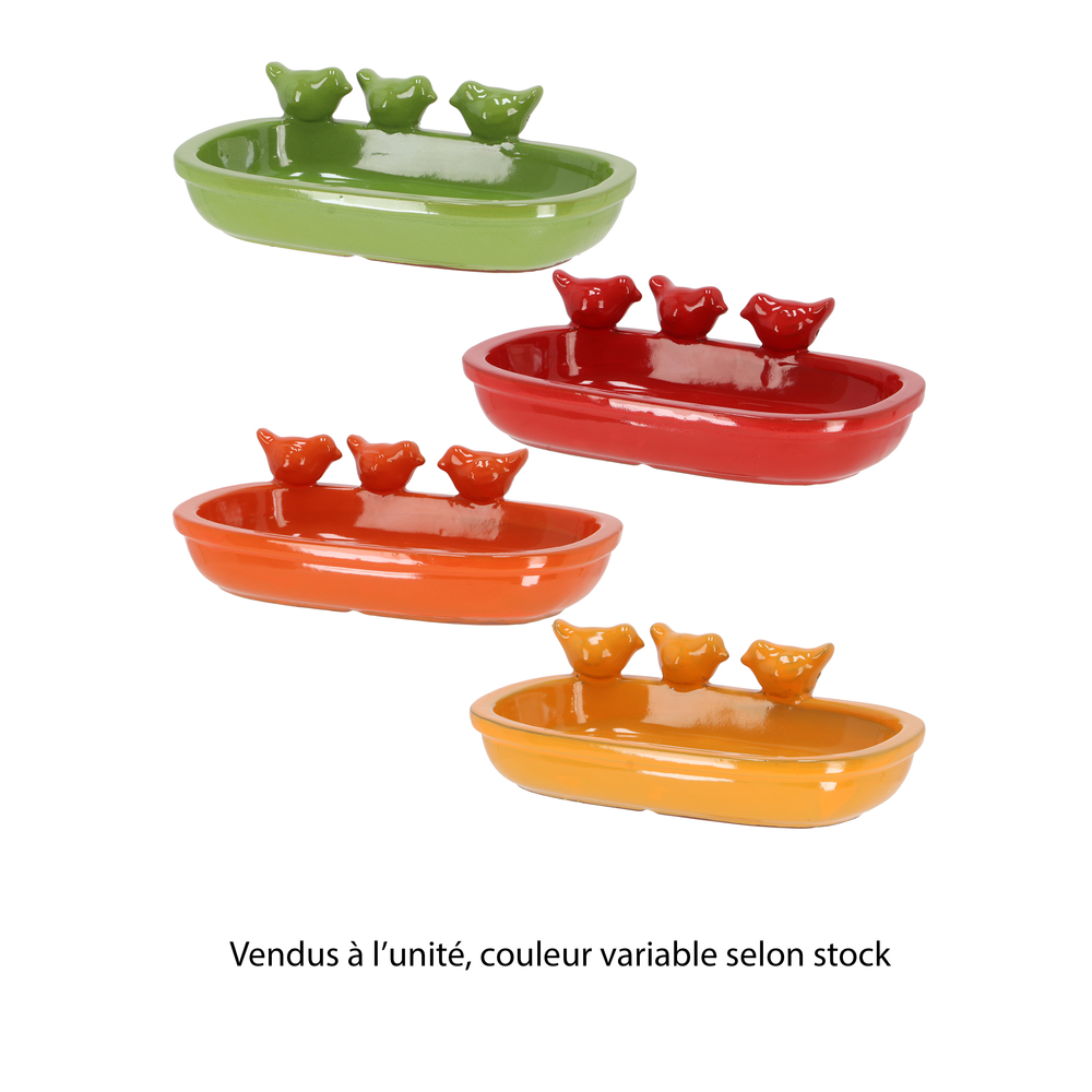 Bain d'oiseau en céramique - L.28,7xl.19,8xH.8,4cm