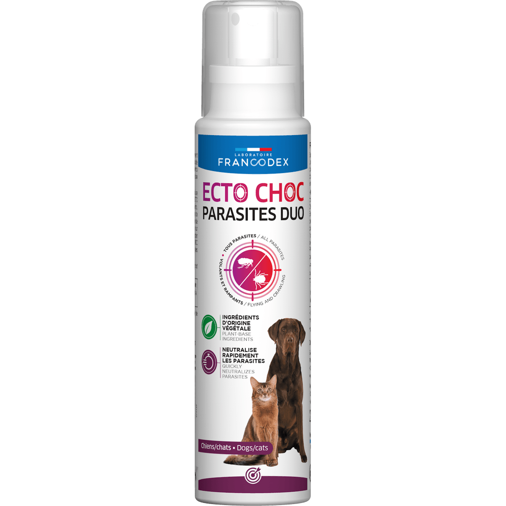 Spray antiparasitaire pour chien et chat Ecto choc 200ml