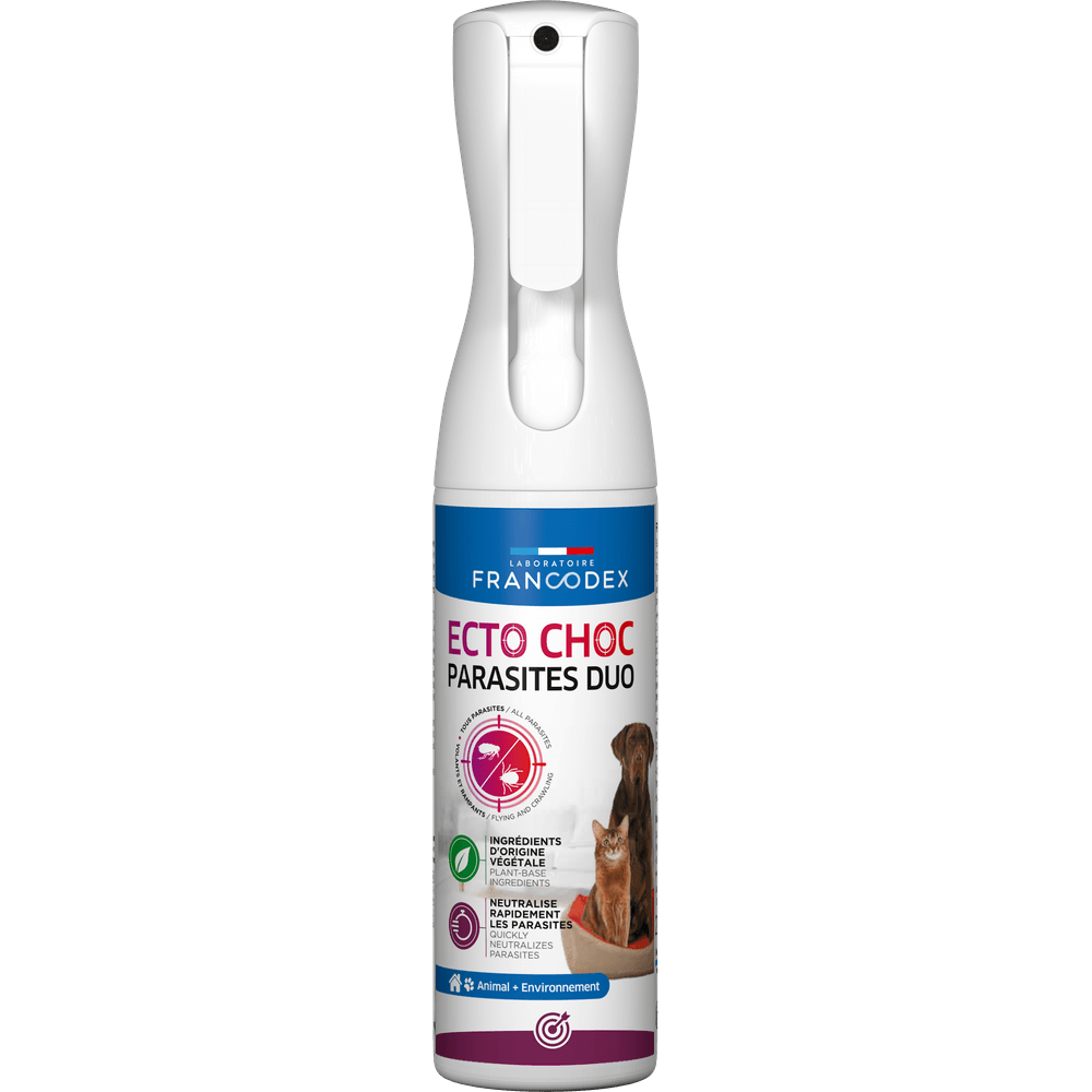 Brumisateur antiparasitaire pour chien et chat Ecto choc duo 290ml