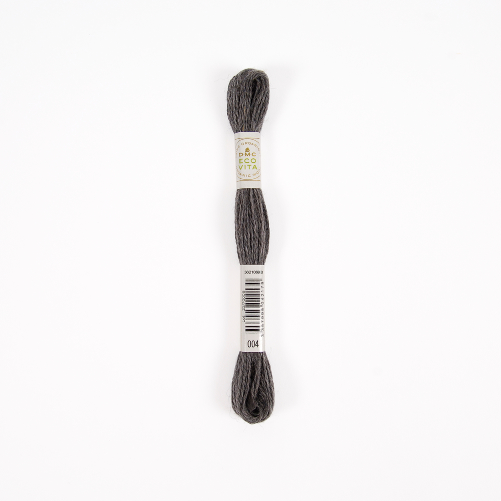 Fil de laine organique à broder Eco Vita 360 coloris 4 gris -16m