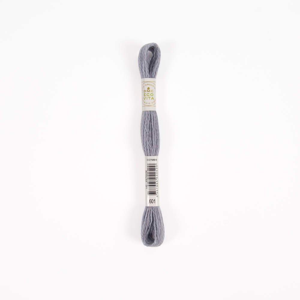 Fil de laine organique à broder Eco Vita 360 coloris 601 gris -16m